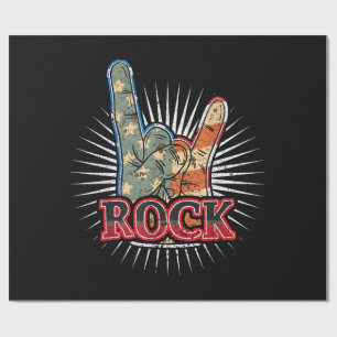 Papel De Presente Cartaz de Concerto de Banda de Rock Vintage EUA -