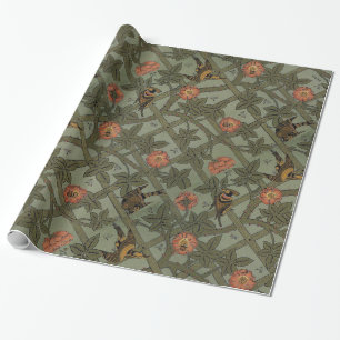 Papel De Presente Carteira Antique Morris Trellis