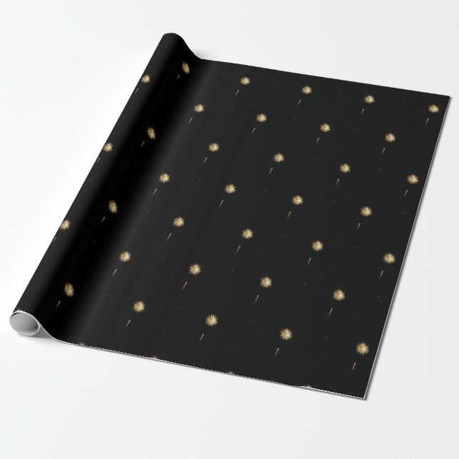Papel De Presente Carteira de iPhone para Fireworks Dourada elétrica (Desenrolado)