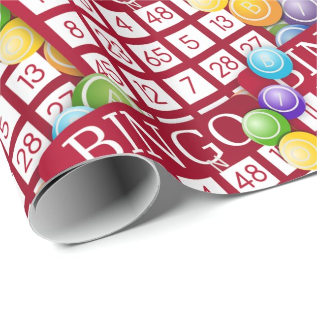 Papel De Presente Cartões De Bingo E Bingo Balls Grande Impressão (Ponta do rolo)