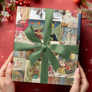 Papel De Presente Cartões de Boas Festas de Natal Antigos Padrão