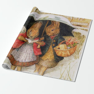 Papel De Presente "Cartões de natal" por Beatrix Potter