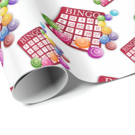 Papel De Presente Cartões do Bingo e bolas do Bingo