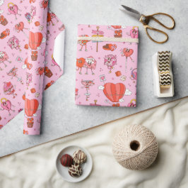 Papel De Presente Cartões do Namorados Retro Groovy