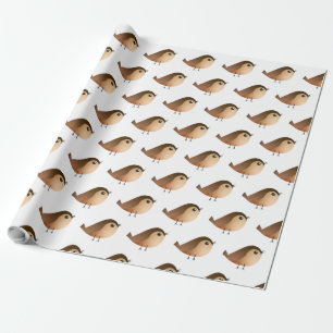 Papel De Presente Cartografia de Pássaro Sparrow