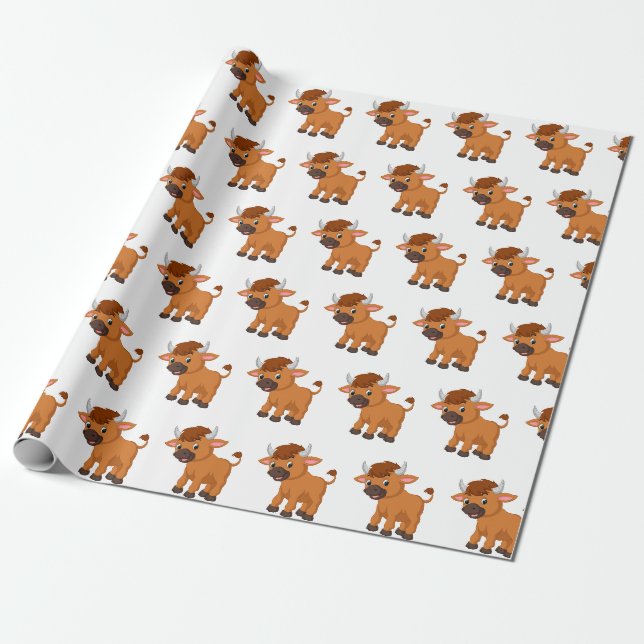 Papel De Presente Cartoon baby ox (Desenrolado)
