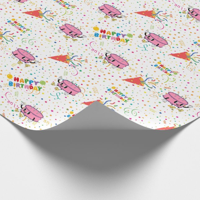 Papel De Presente Cartoon Birthday Celebration Wrapper Paper (Ponta)