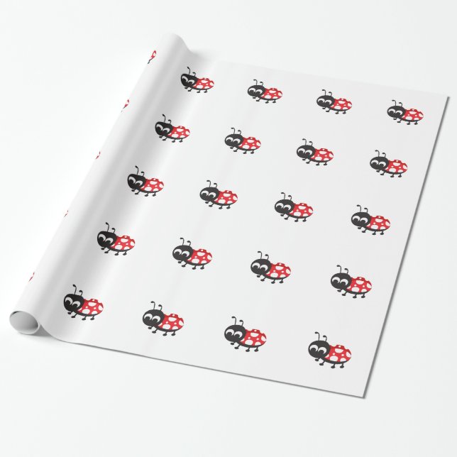 Papel De Presente Cartoon Bonito Ladybug (Desenrolado)