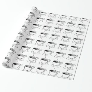 Papel De Presente Cartoon Cartoon Café Copa Demitasse Cartoon