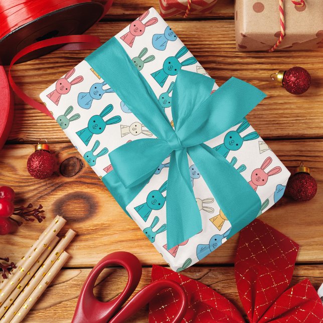 Papel De Presente Cartoon de coelho multicolorido (easterbunny cartoon birthday packing gift wrap,gift wrapping paper,return gift wrap paper,paper gift)