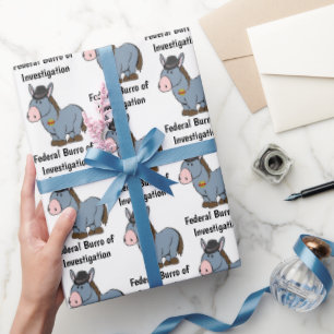 Papel De Presente Cartoon de Donkey, Burro Federal de Investigação d