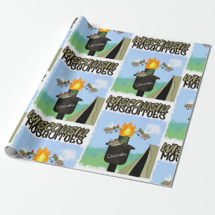 Papel De Presente Cartoon de Mosquitos de Wisconsin - Acampamento po