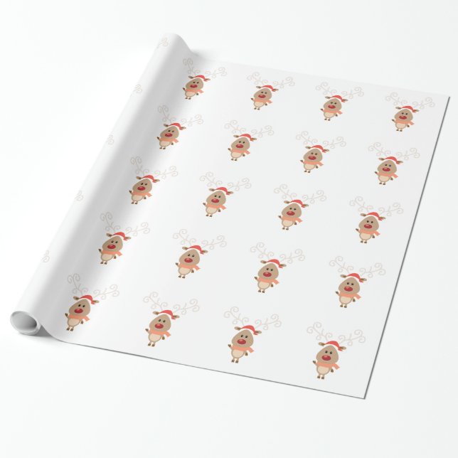 Papel De Presente Cartoon de renas (Desenrolado)