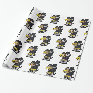 Papel De Presente Cartoon Griffon Vulture escolher cor de fundo