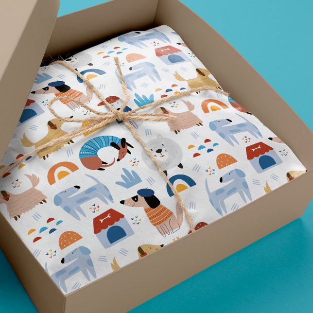 Papel De Presente Cartoon loucos padrão perfeito para cães (Criador carregado)