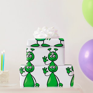 Papel De Presente Cartoon Martian