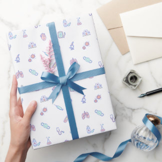 Papel De Presente Cartoon médico bonito doodles de enfermagem