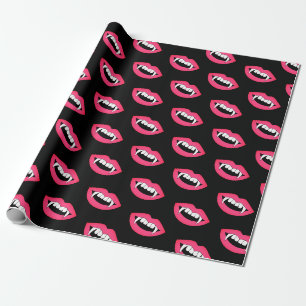 Papel De Presente Cartoon Monster Vampire Lábios afiadas Dentes Pres