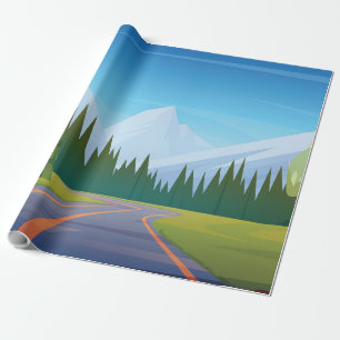 Papel De Presente Cartoon Mountain