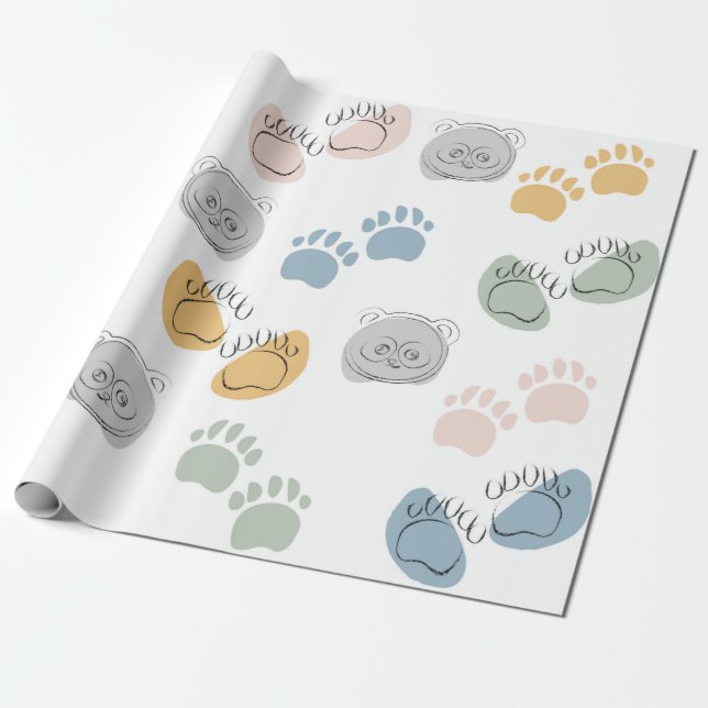 Papel De Presente Cartoon Panda Crianças Papel de Enxertamento de Be (Desenrolado)