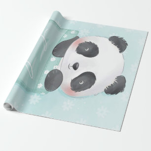 Papel De Presente Cartoon Panda Foguete De Panda