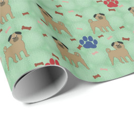 Papel De Presente Cartoon Pug