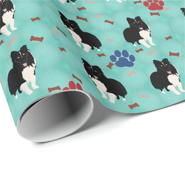 Papel De Presente Cartoon Shetland Sheepdog (Ponta do rolo)