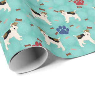 Papel De Presente Cartoon Wire Fox Terrier