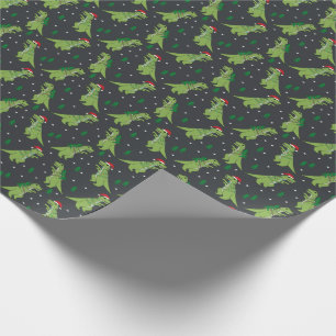 Papel De Presente Carvão de Natal do Dinossauro Rex Novelty