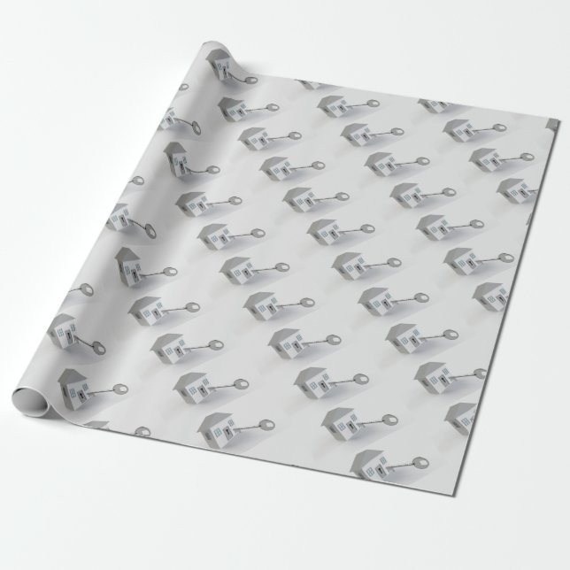 Papel De Presente Casa chave, mediador imobiliário, vendendo (Desenrolado)
