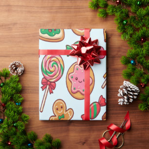 Papel De Presente Casa de Biscoito de Gengibre e Natal das Crianças