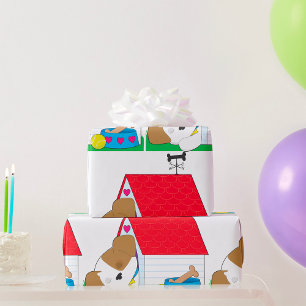 Papel De Presente Casa de Cachorro Filhote Dormindo Pet Fofo