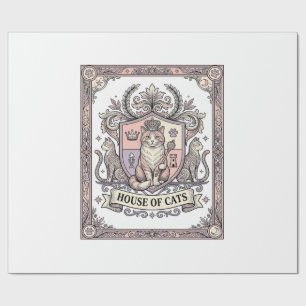 Papel De Presente Casa De Gatos Brasão De Armas De Heraldaria De Gat