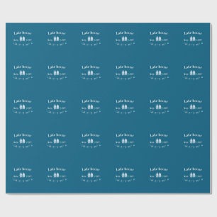 Papel De Presente Casa de lago ets. Data ano coordenadas personaliza