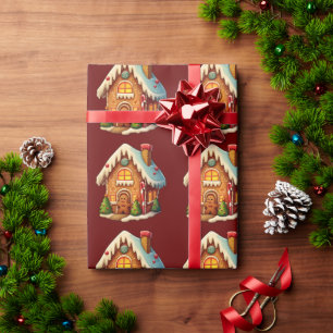 Papel De Presente Casa de pão-de-gengibre