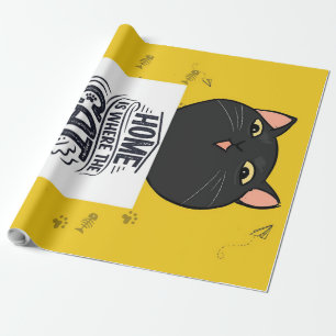 Papel De Presente Casa É Onde O Gato Está   O Melhor Proprietário De