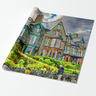 Papel De Presente Casa vitoriana em Keswick pintada em aquarela