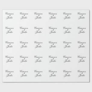 Papel De Presente Casais de casamento simples e elegante nome caligr