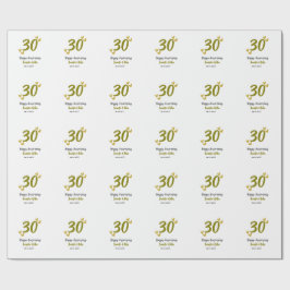 Papel De Presente casal 30 feliz ouro cinza de aniversário