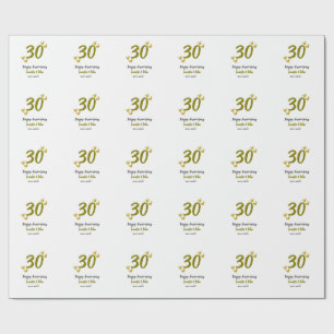 Papel De Presente casal 30 feliz ouro cinza de aniversário