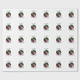 Papel De Presente casal apaixonado foto circular nome casamento româ