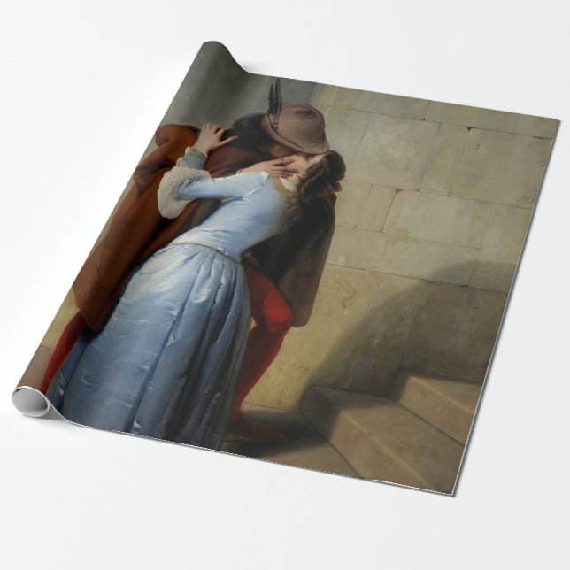 Papel De Presente Casal de beijo (por Francesco Hayez) (Desenrolado)