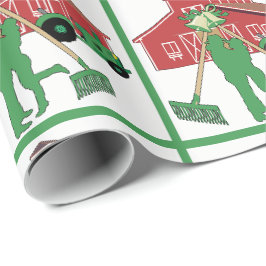 Papel De Presente Casal De Casamento De Fazenda De País Com Barn