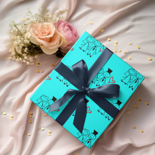 Papel De Presente Casal de Casamento do Balão de Amor