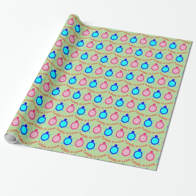 Papel De Presente Casal de Tartaruga (Desenrolado)
