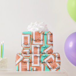 Papel De Presente Casal Feliz Cantaloupe Azul