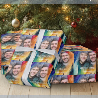 Papel De Presente Casal Gay Nossa Primeira Foto de Natal