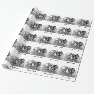 Papel De Presente Casal, Lápis, Casamento Ocidental, Personalizar