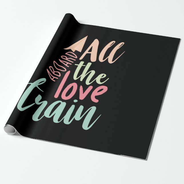 Papel De Presente Casal Oferece Todo O Comboio De Amor (Desenrolado)