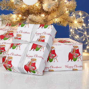 Papel De Presente casal Vintage de 1950 com saco de presentes de Nat